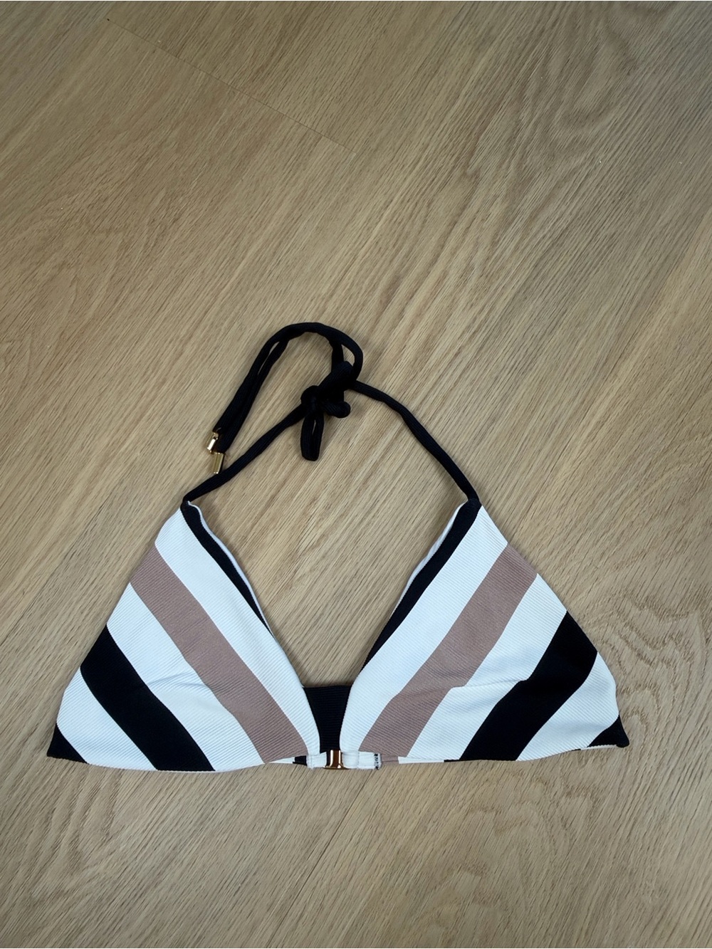 NWOT Touché Striped Bikini Top M